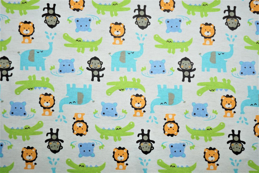 White Cotton Crocodile Winceyette
