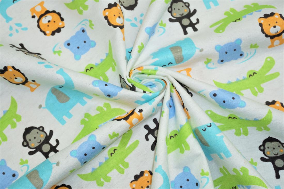 White Cotton Crocodile Winceyette