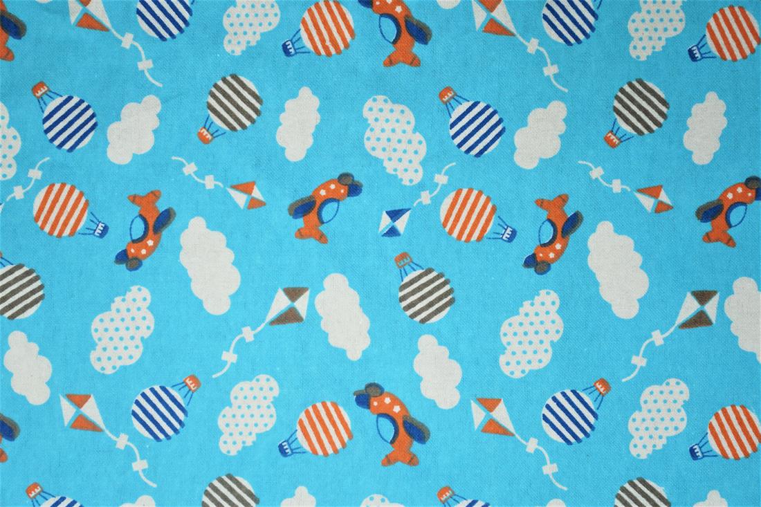 Blue Cotton Air Balloon Kite Winceyette