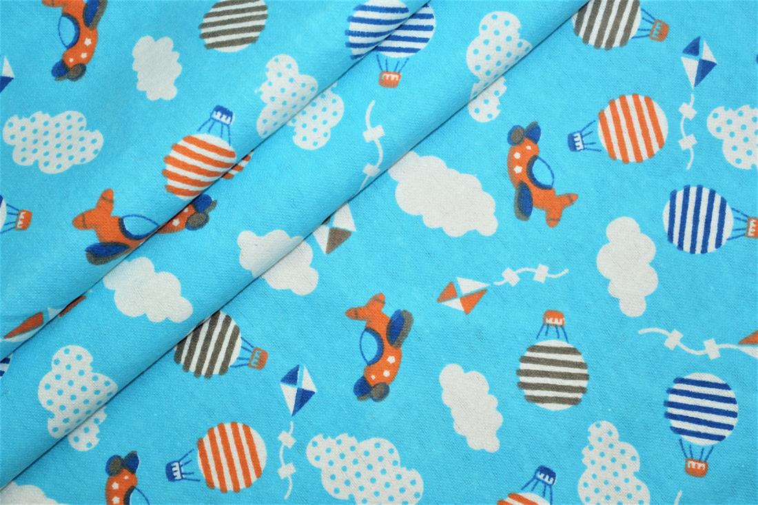 Blue Cotton Air Balloon Kite Winceyette