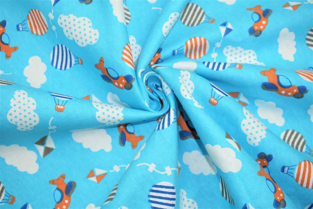 Blue Cotton Air Balloon Kite Winceyette