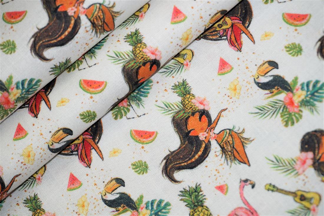 White Printed Cotton Fabrics