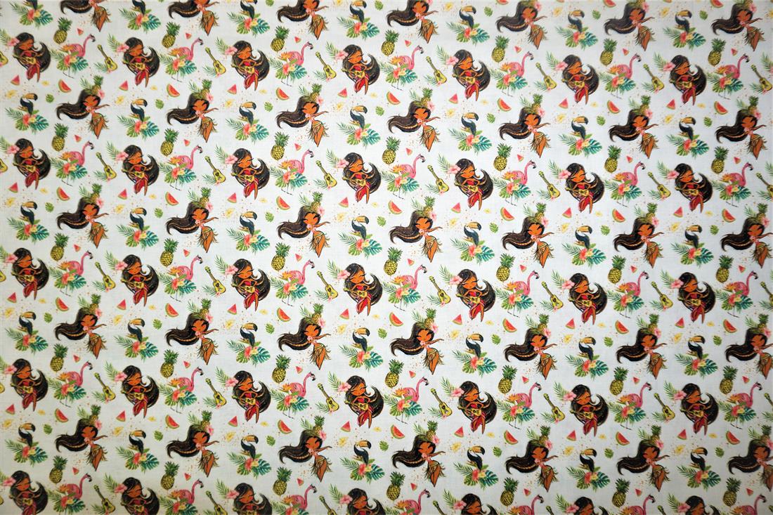 White Printed Cotton Fabrics