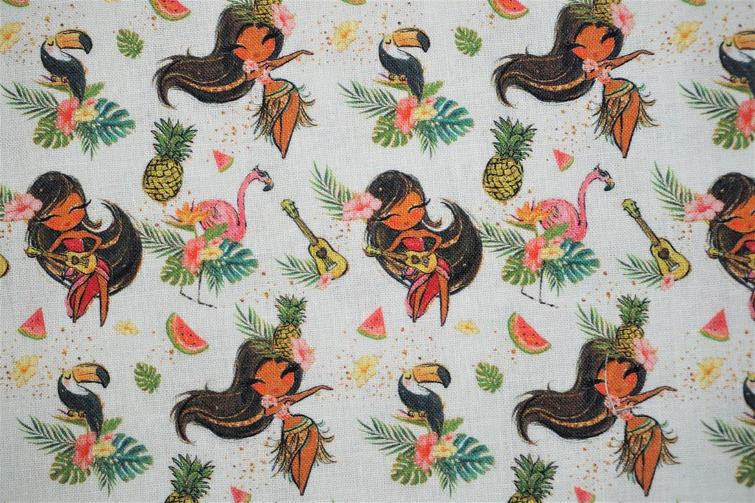 White Printed Cotton Fabrics