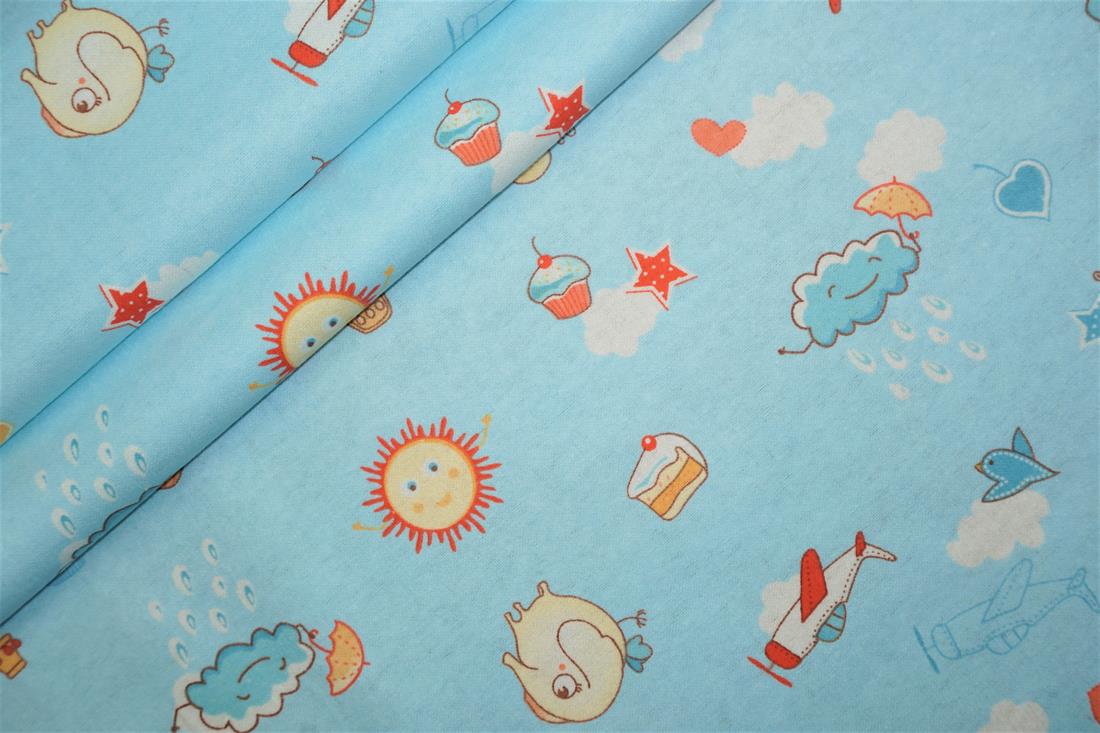 SKY Cotton Air Balloon Plane Winceyette
