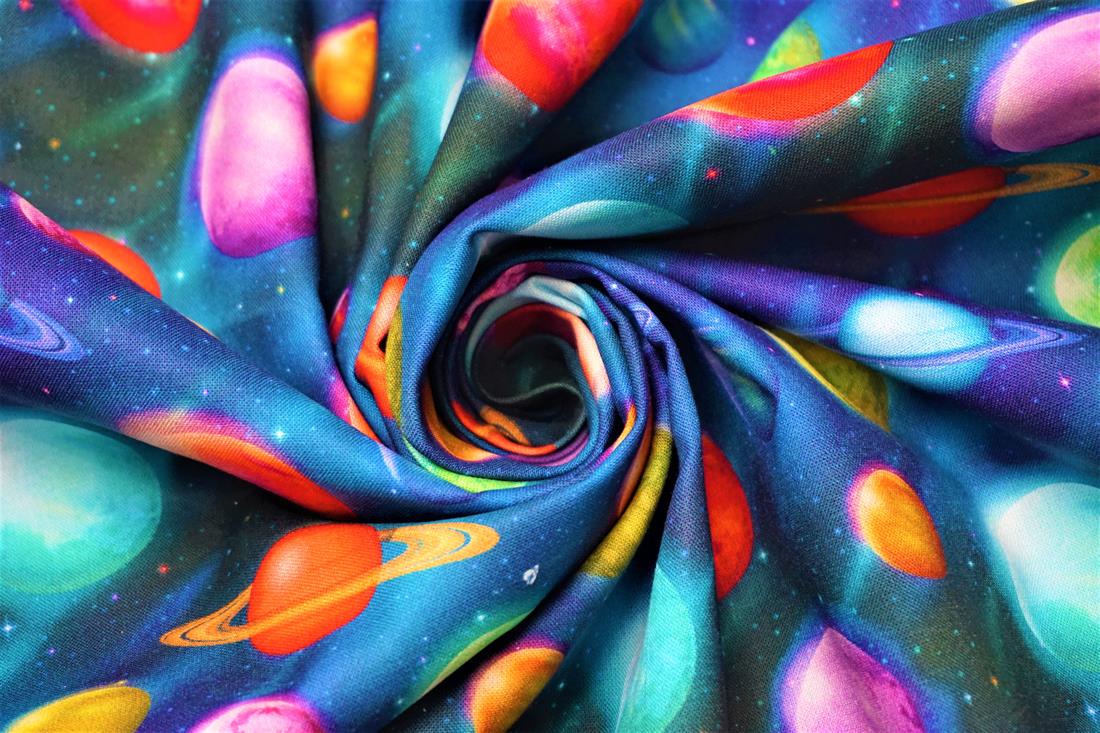 Navy & Multicolour Printed Cotton Fabrics