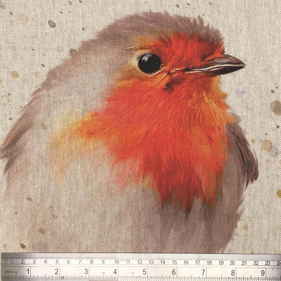 Natural Digital Print Linen Robin Panels