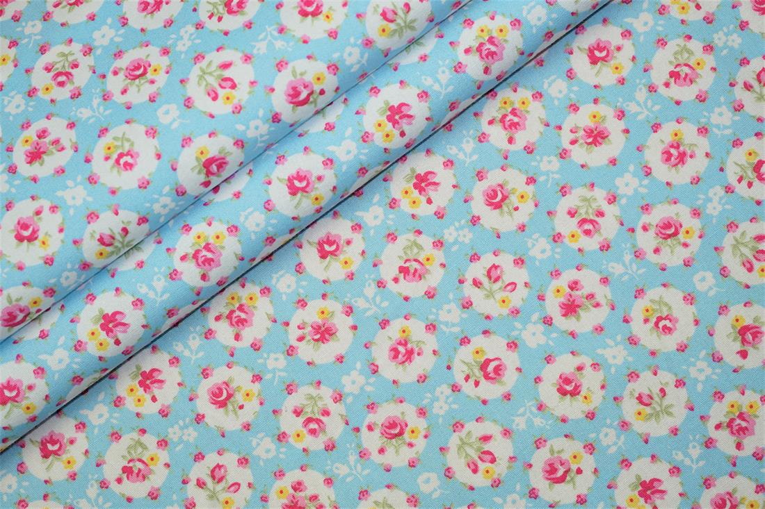Light Blue Printed Cotton Fabrics