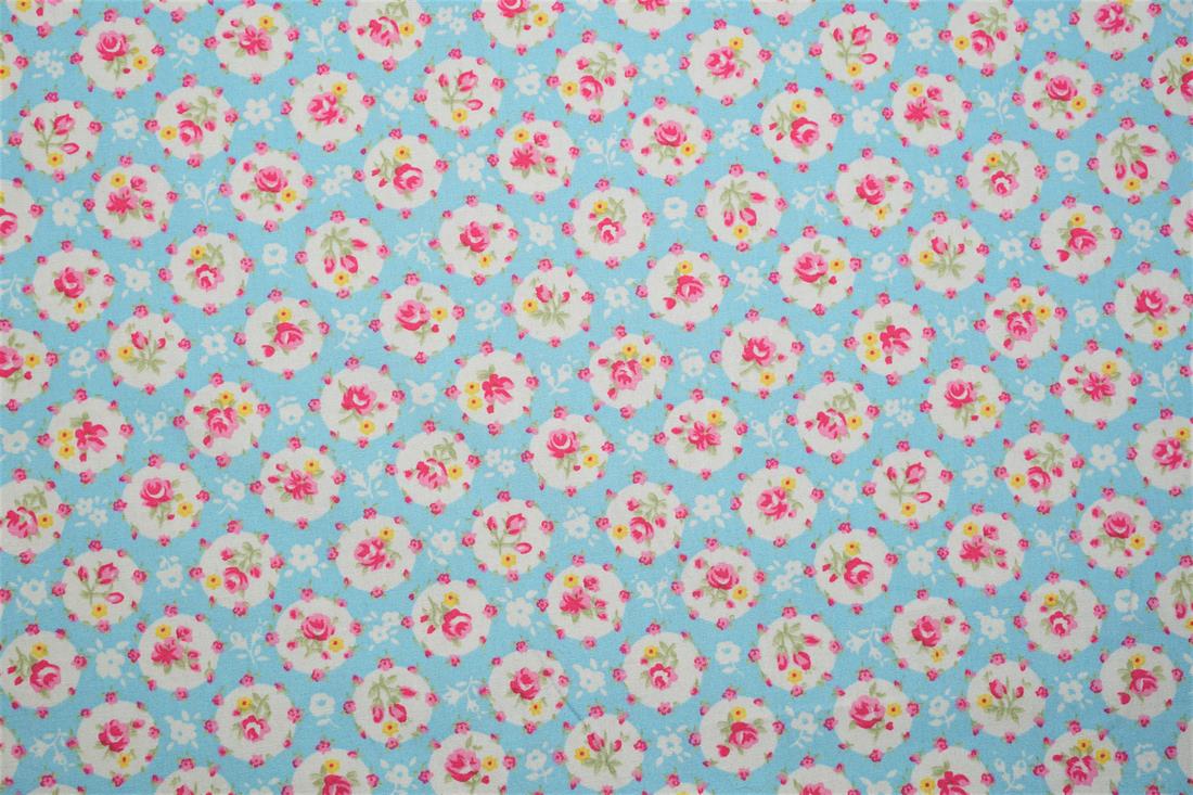 Light Blue Printed Cotton Fabrics