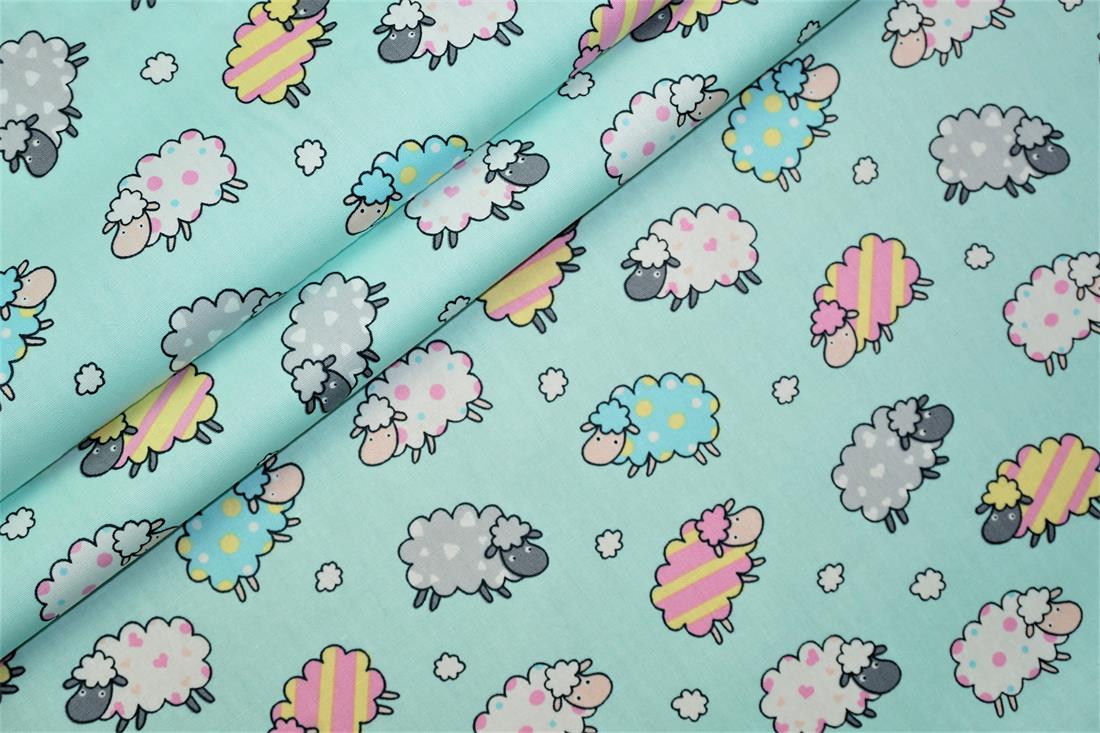 Light Green Printed Cotton Fabrics