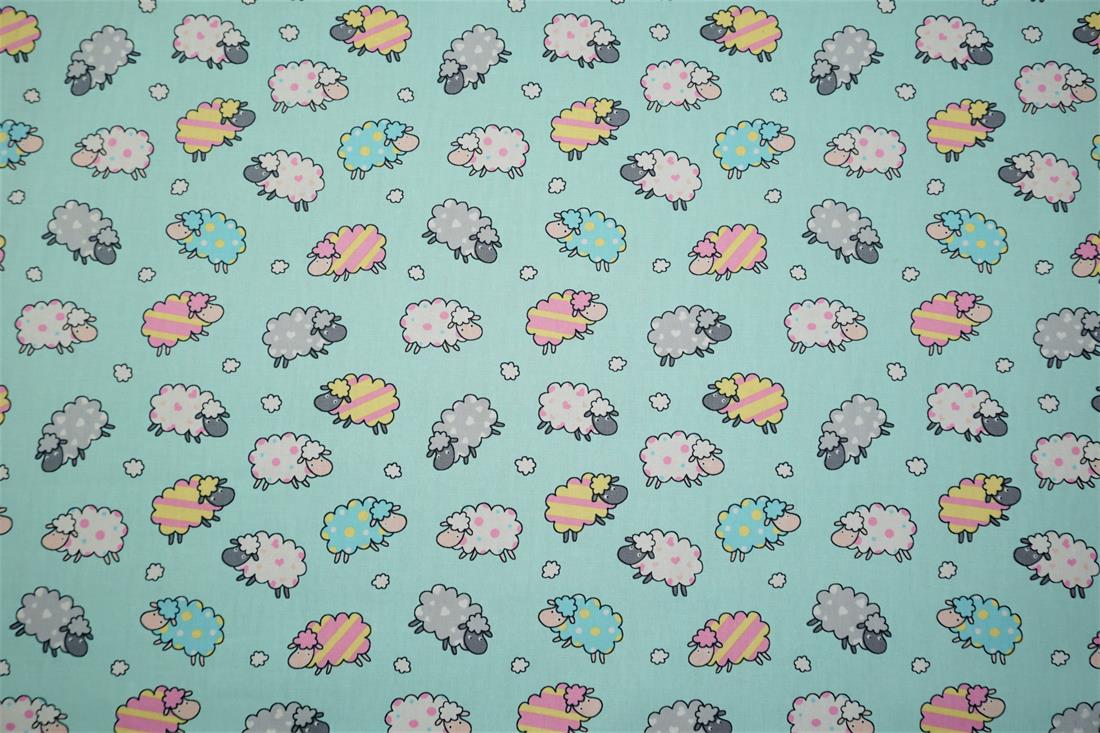 Light Green Printed Cotton Fabrics