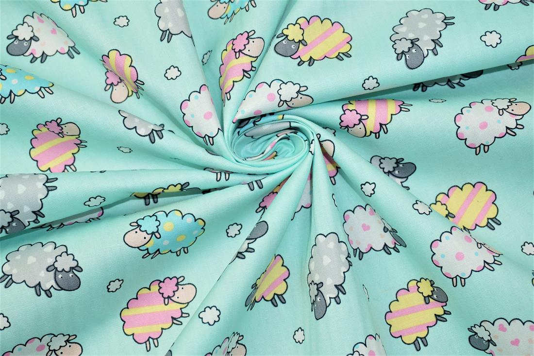 Light Green Printed Cotton Fabrics
