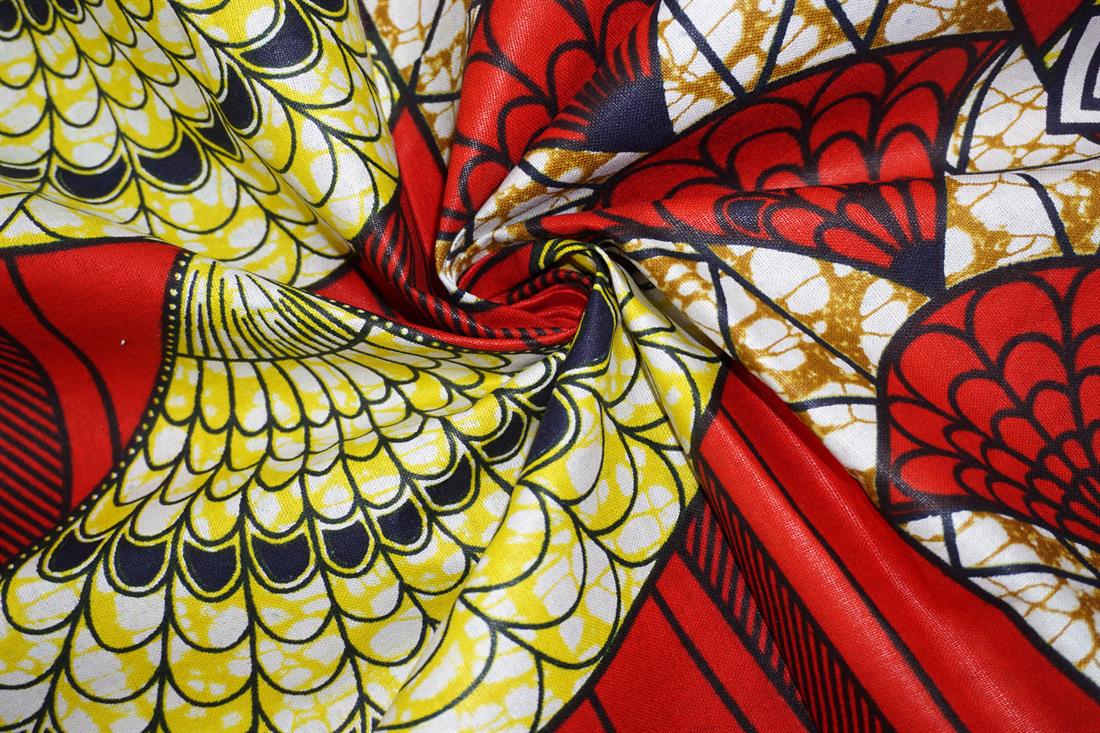 Multicolour Cotton African Wax Prints 6 Yards
