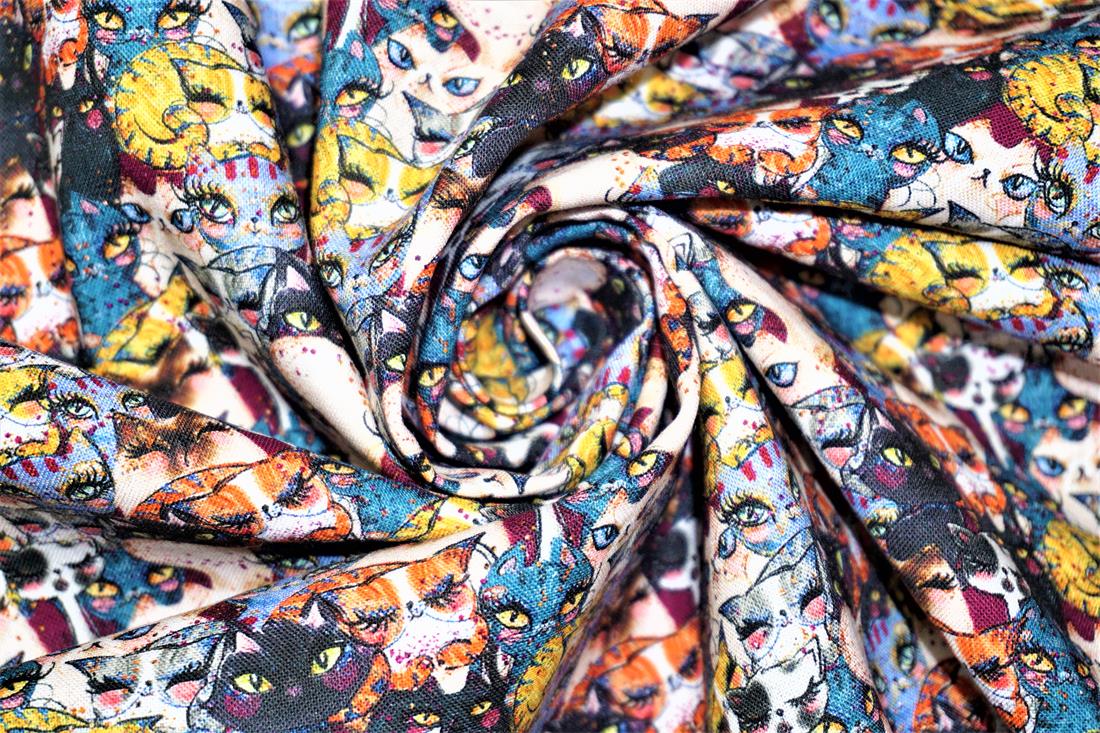 Multicolour Cotton Beauty Cats