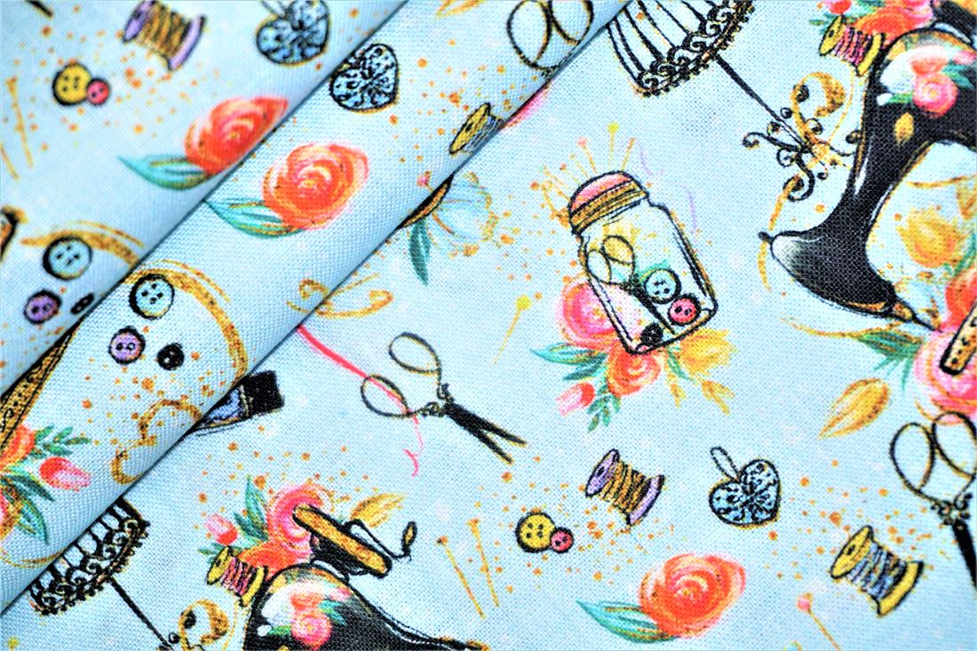 Blue Cotton Sewing Essentials