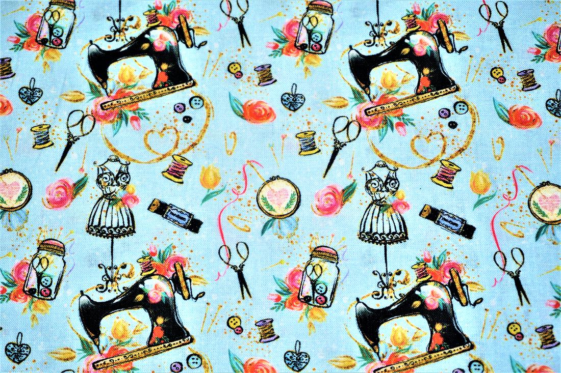 Blue Cotton Sewing Essentials