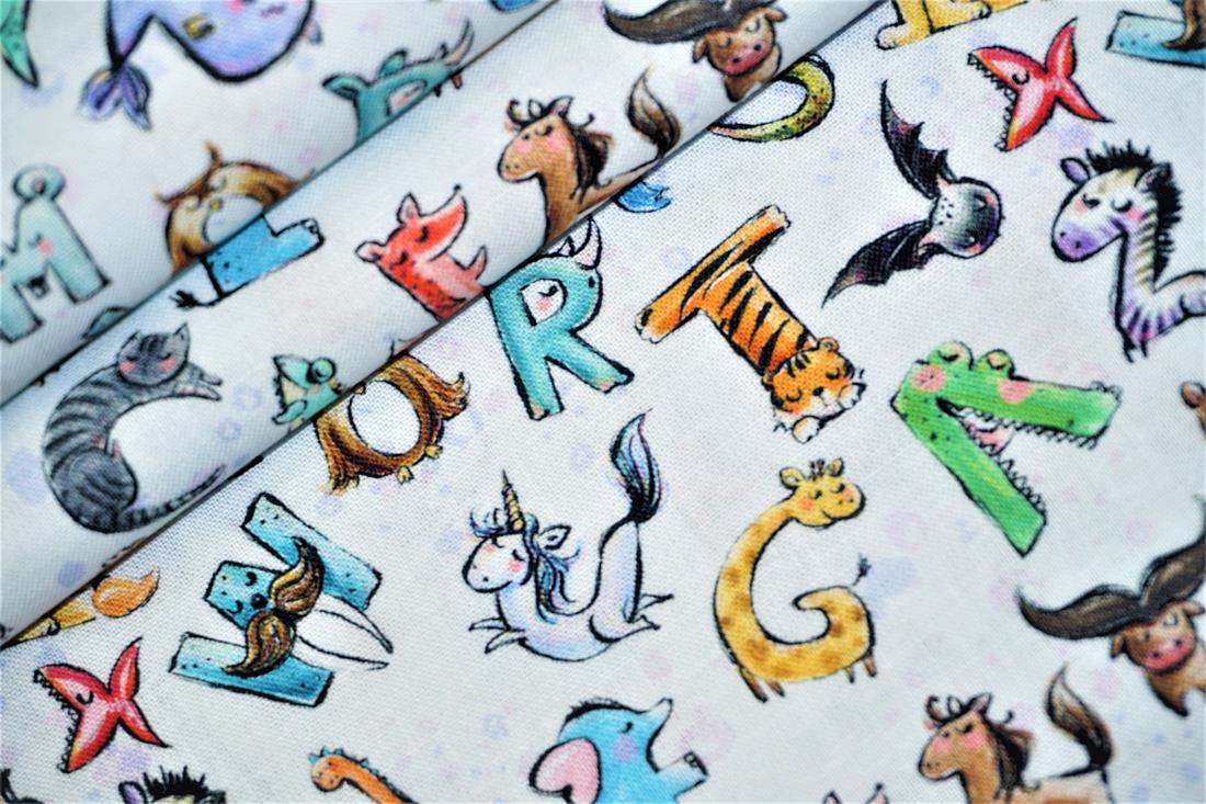 White Cotton Animals Alhabet