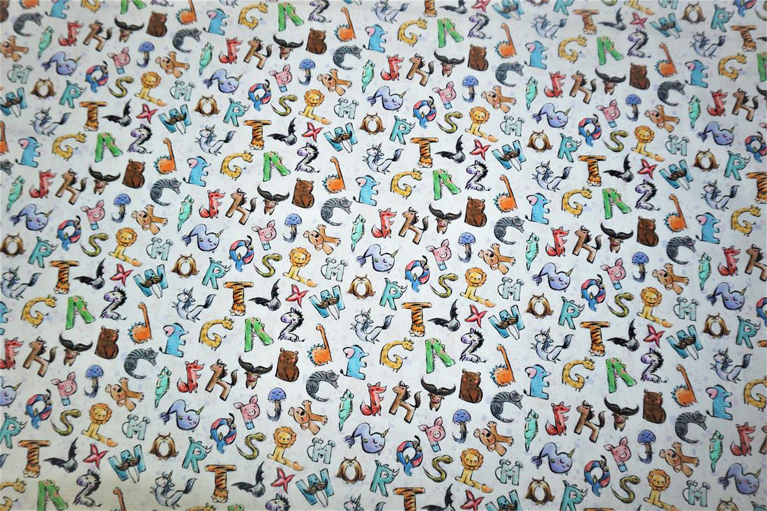 White Cotton Animals Alhabet