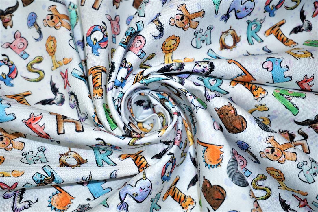 White Cotton Animals Alhabet