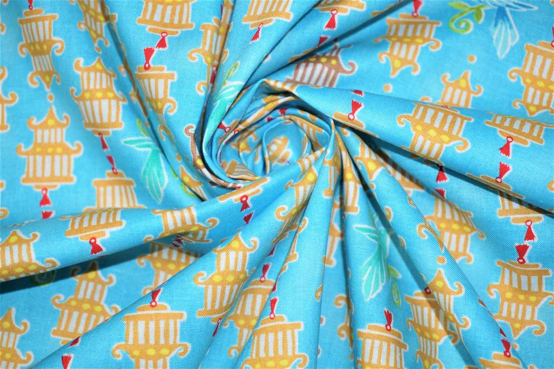Blue Printed Cotton Fabrics