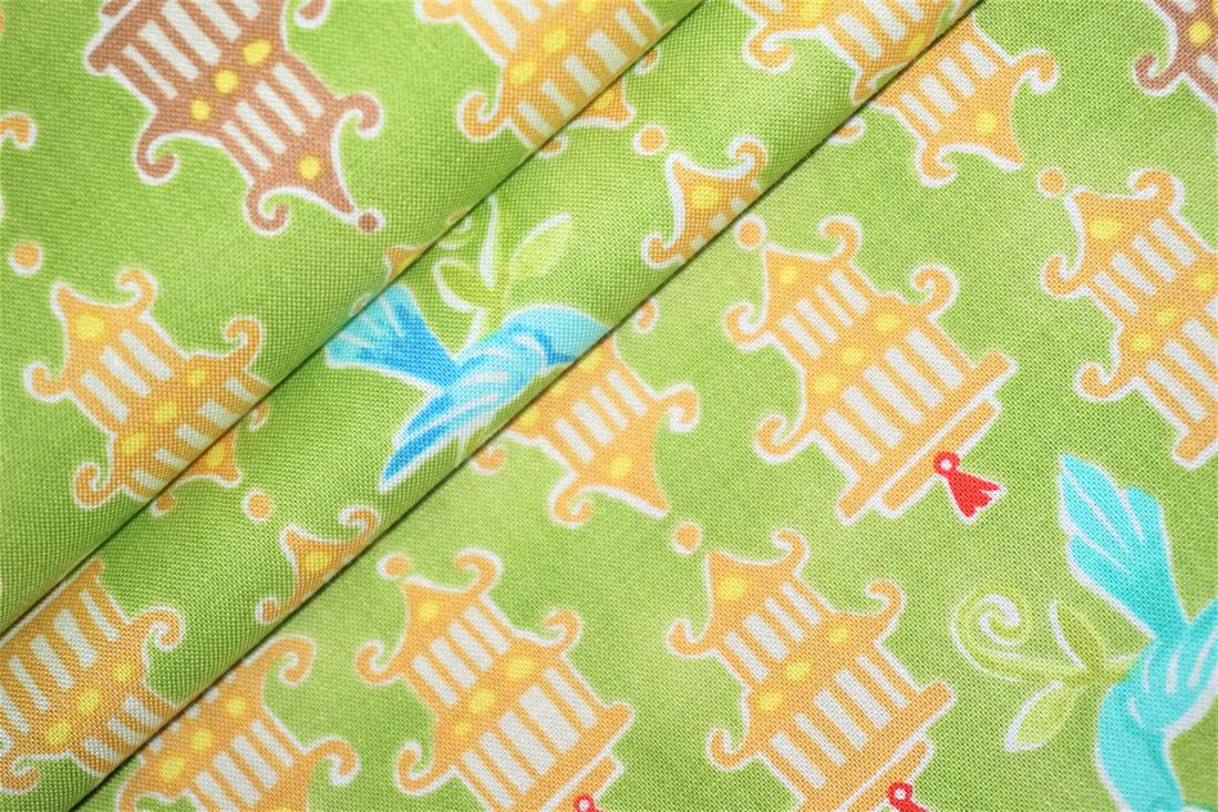 Green Printed Cotton Fabrics
