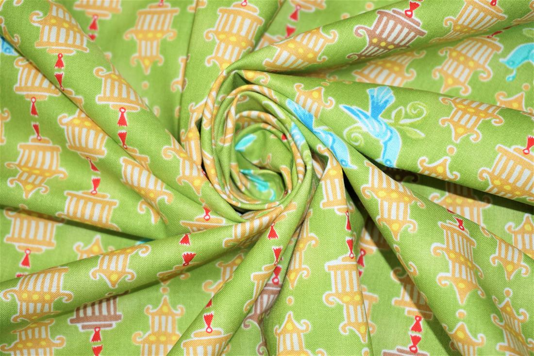 Green Printed Cotton Fabrics