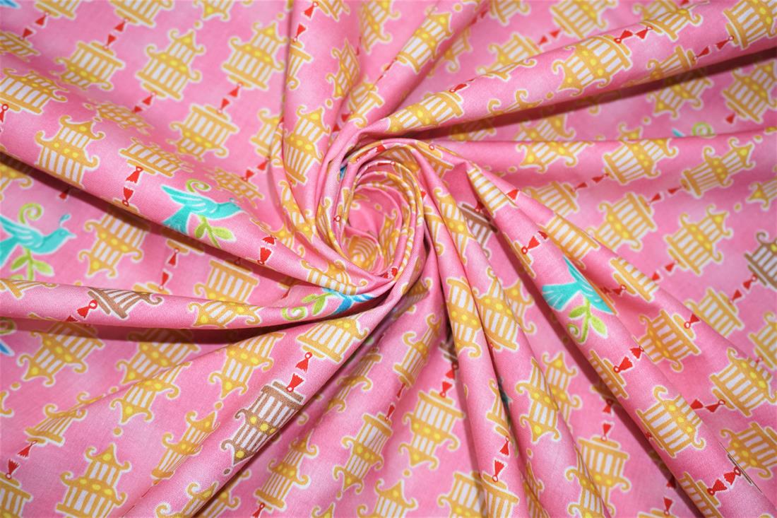 Pink Printed Cotton Fabrics