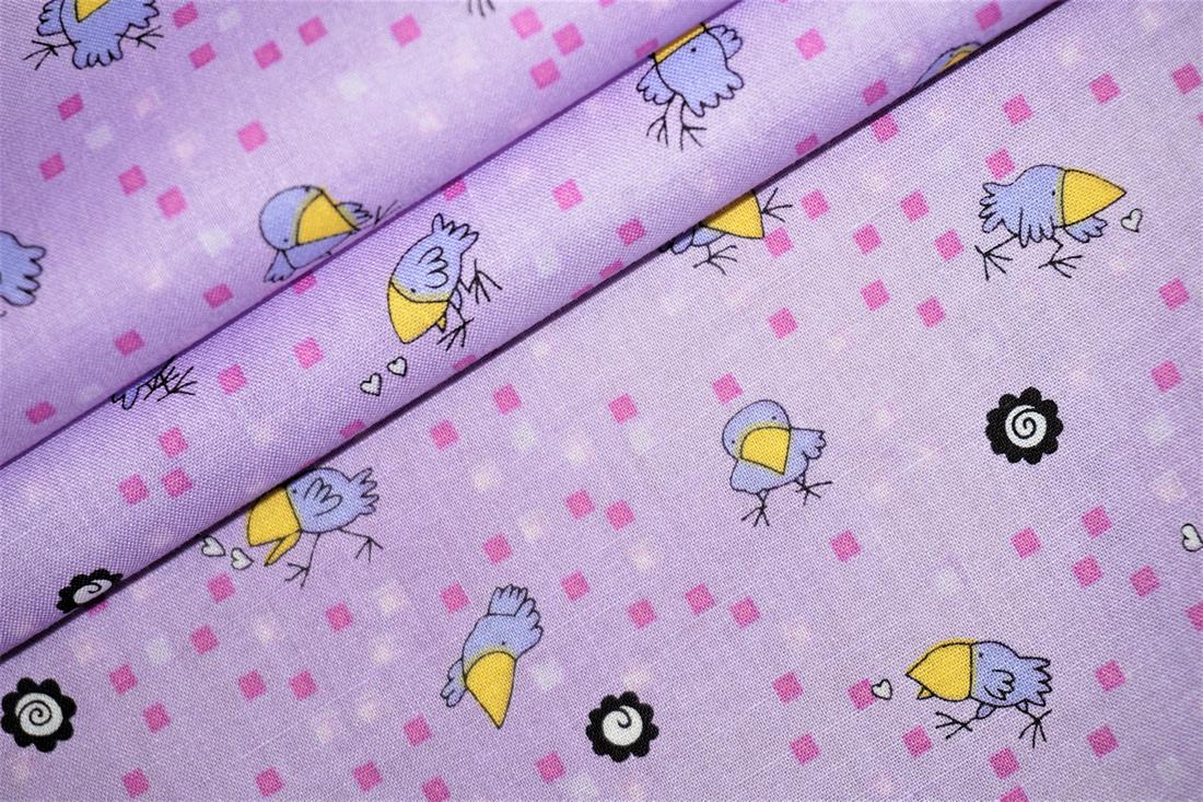 Lilac Printed Cotton Fabrics