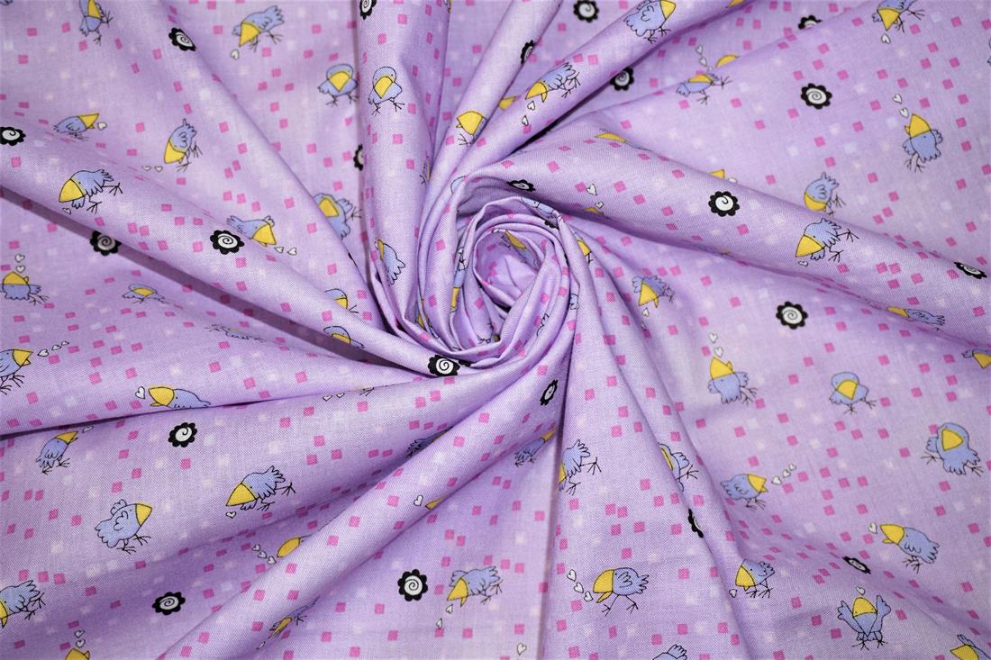 Lilac Printed Cotton Fabrics
