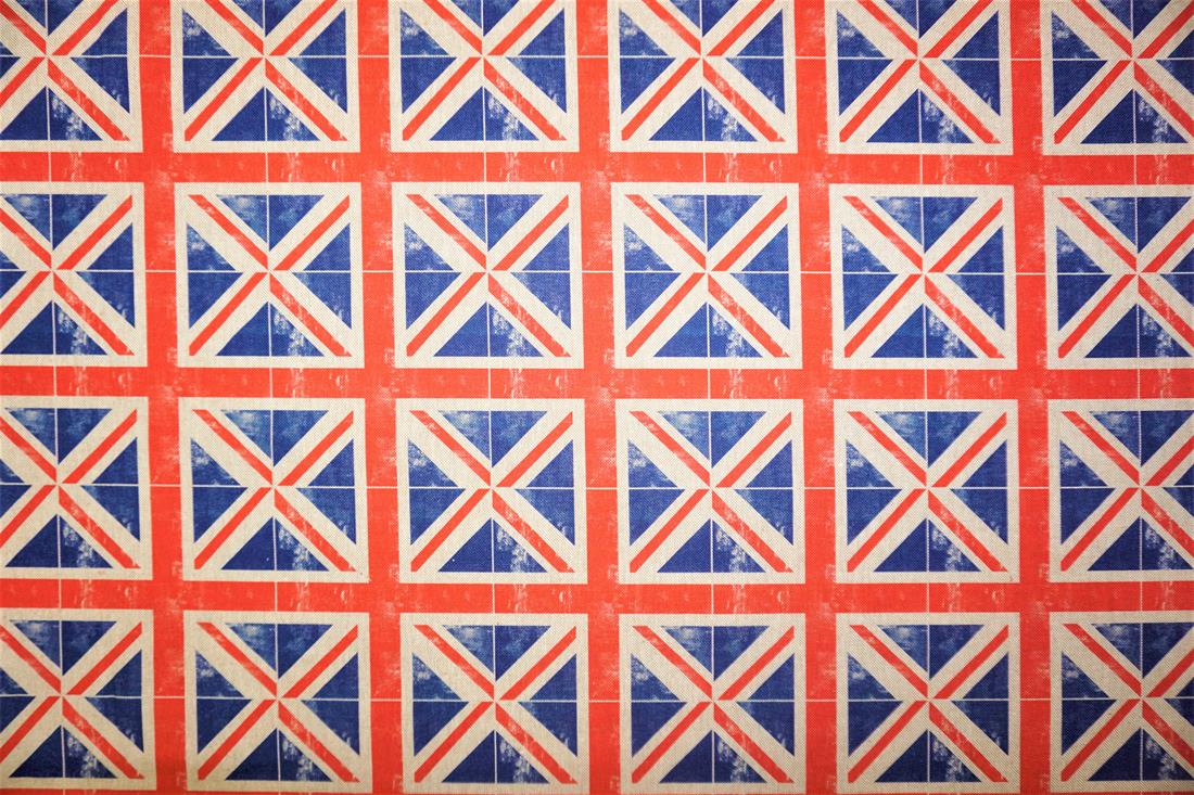 Natural Digital Print Linen Union Jack All Over
