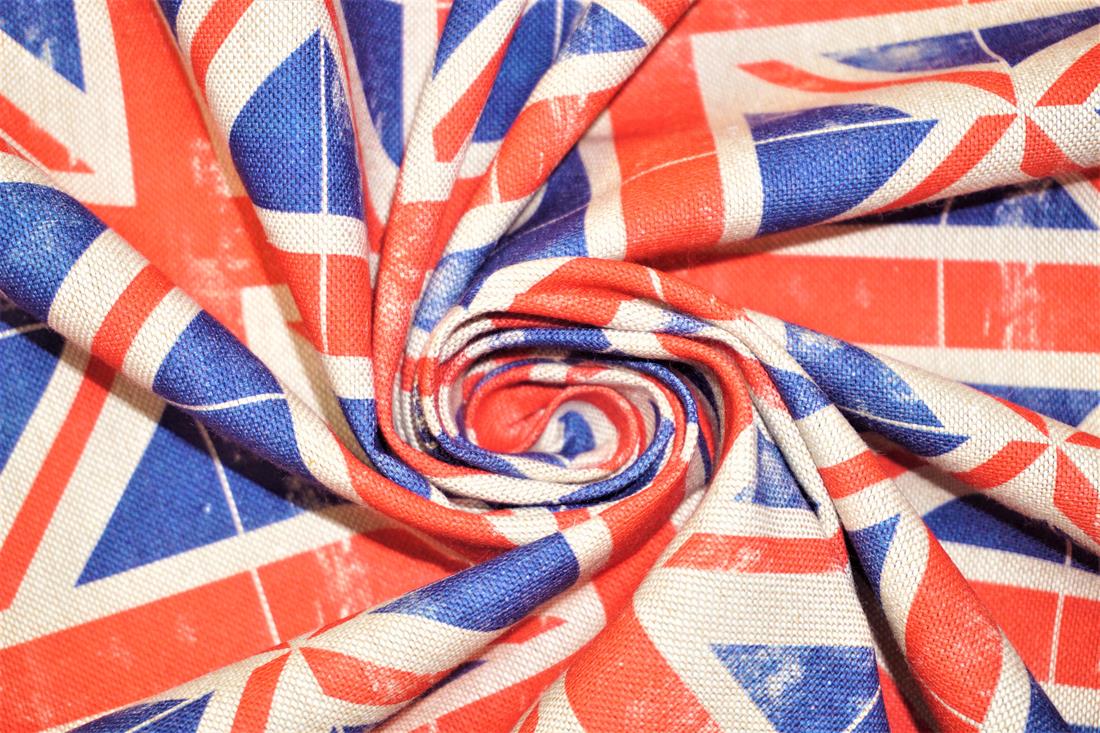Natural Digital Print Linen Union Jack All Over