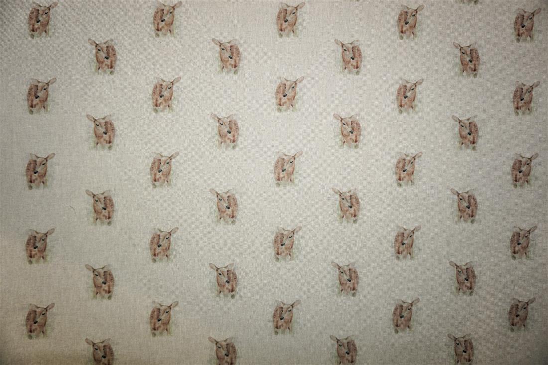 Natural Digital Print Linen Fawn All Over