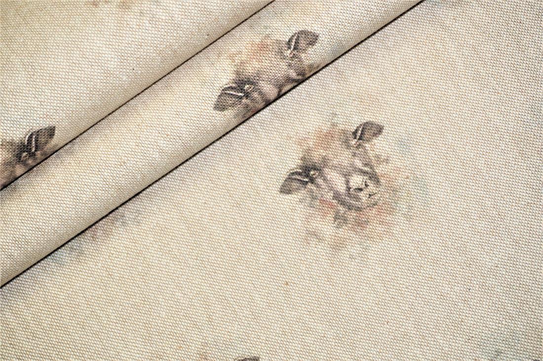 Natural Digital Print Linen Sheep All Over