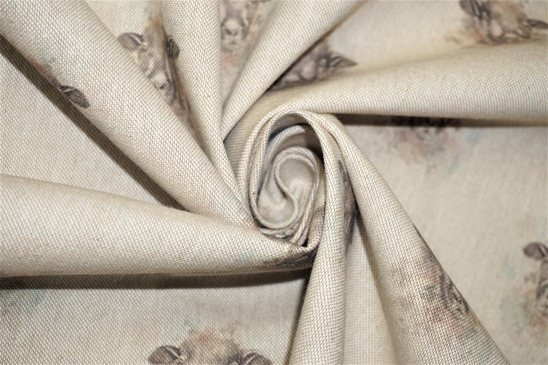 Natural Digital Print Linen Sheep All Over