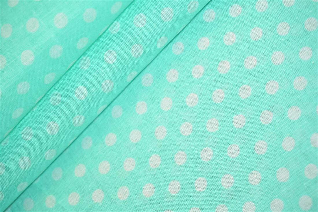 Aqua Cotton Polka Dot