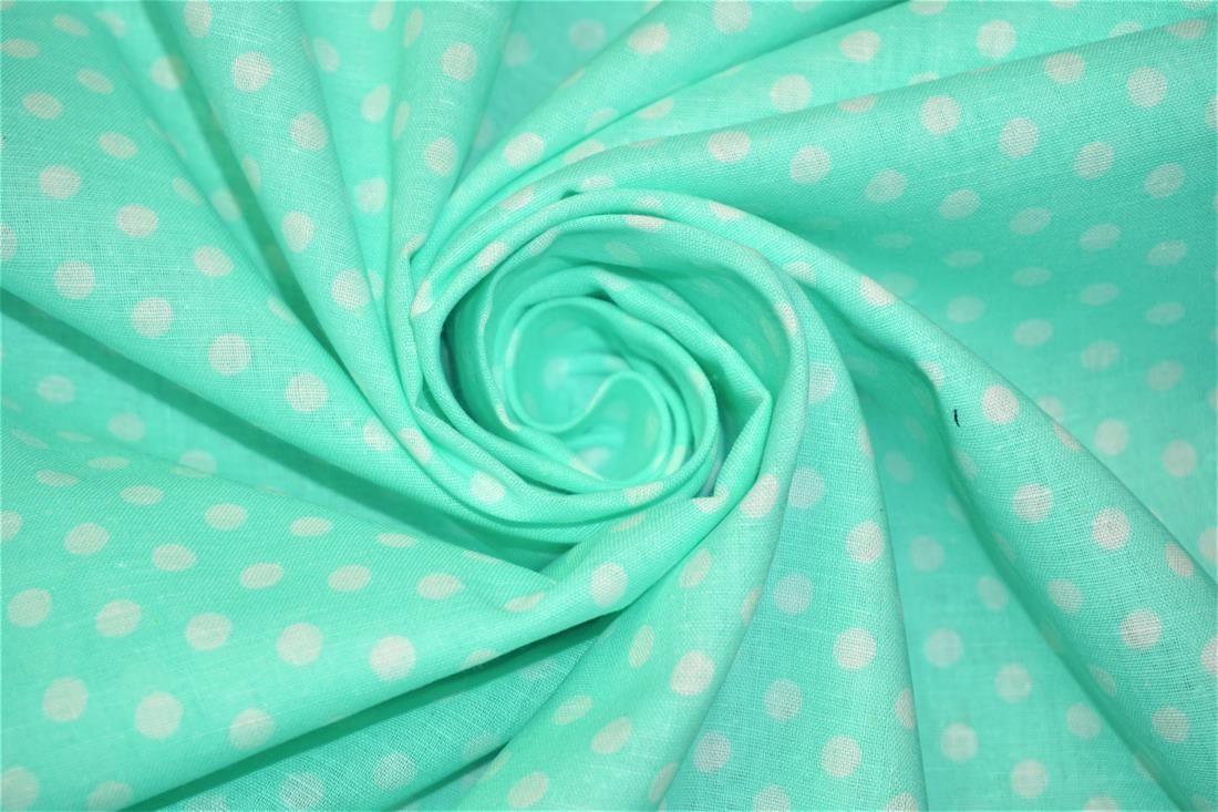 Aqua Cotton Polka Dot