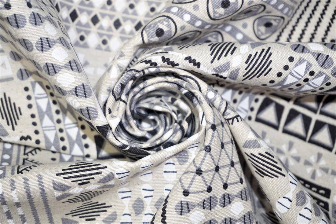Natural Cotton Geometric