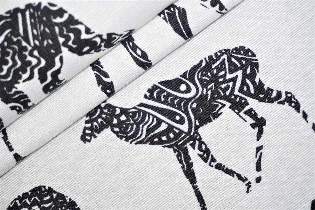 White Wildlife - Quality Cotton Linen Fabric Upholstery Furnishing