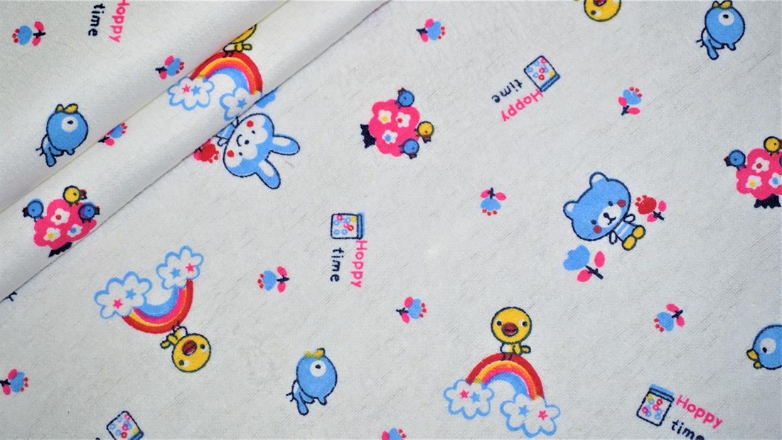 White Printed Brushed Cotton