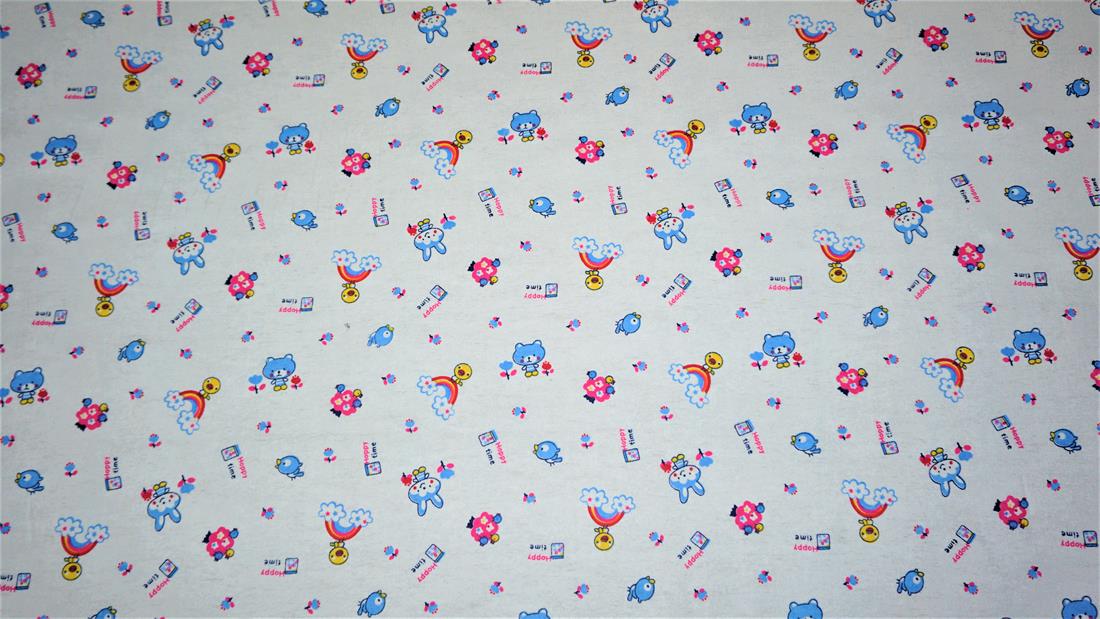 White Printed Brushed Cotton
