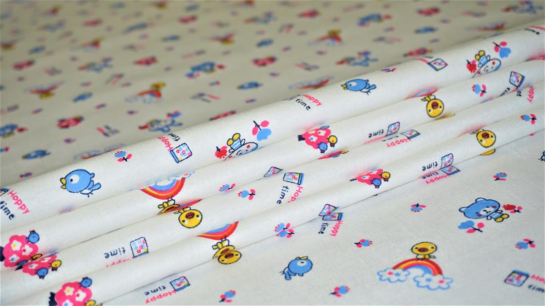 White Printed Brushed Cotton