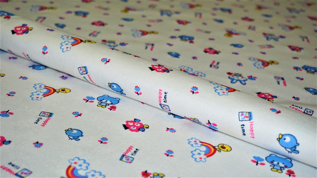 White Printed Brushed Cotton