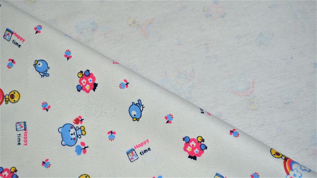 White Printed Brushed Cotton