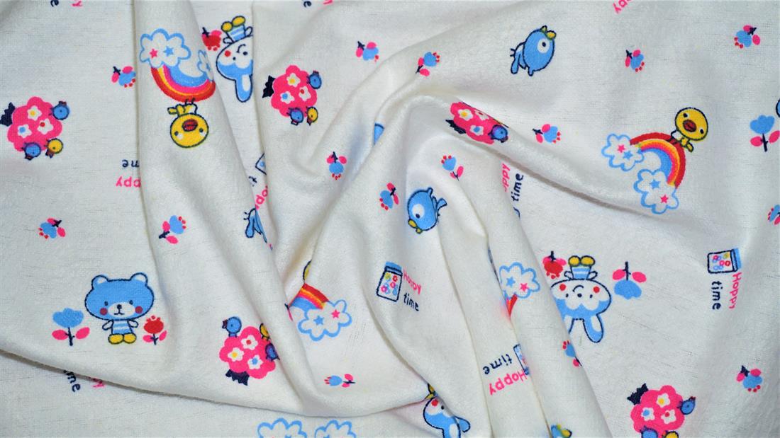 White Printed Brushed Cotton