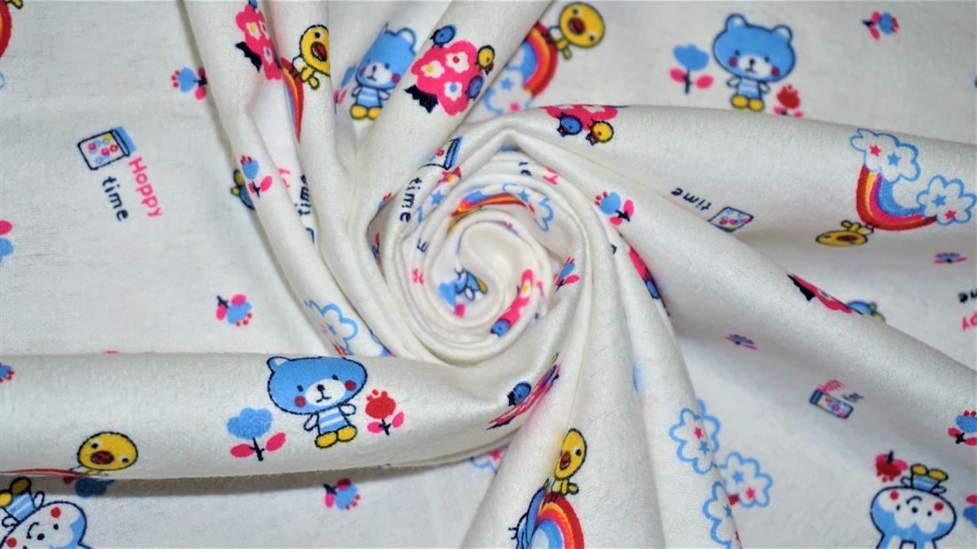 White Printed Brushed Cotton