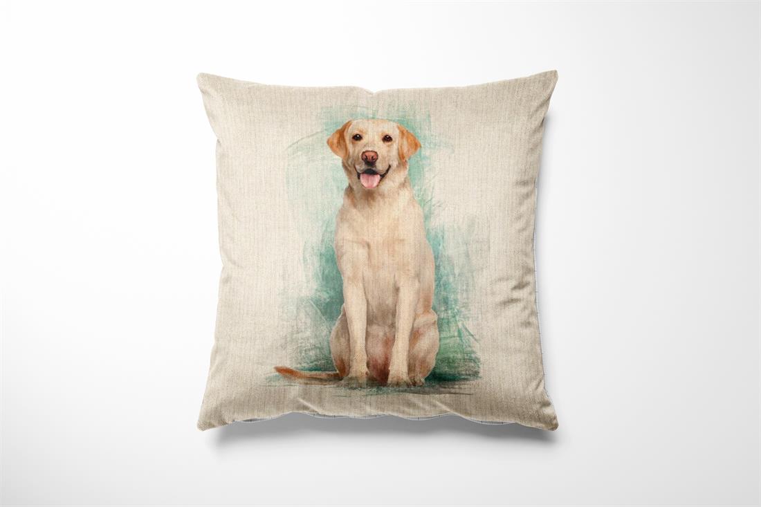 Natural Digital Print Linen Labrador Panel