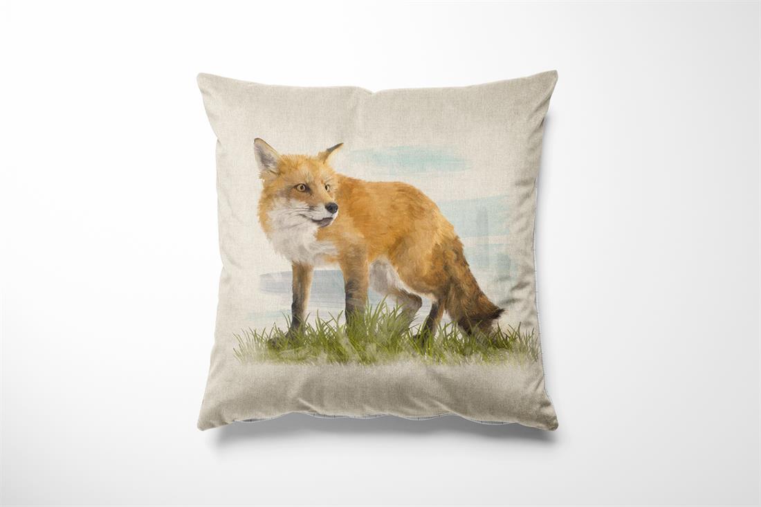 Natural Digital Print Linen Fox Panels