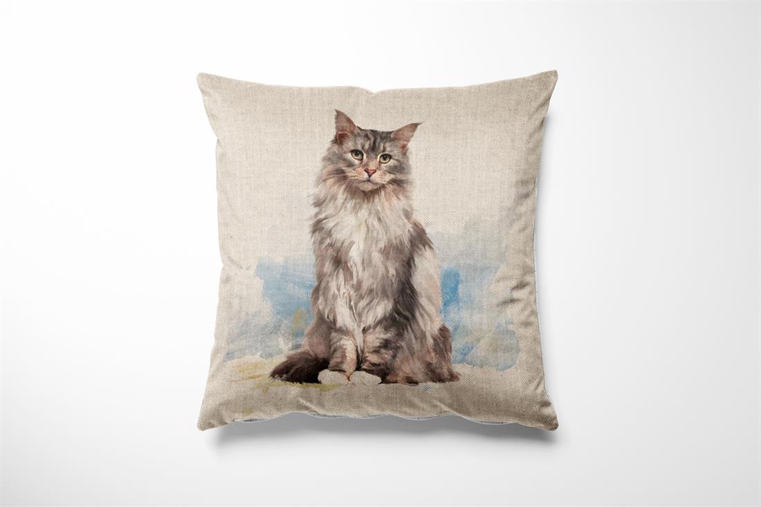 Natural Digital Print Linen Cat Panels