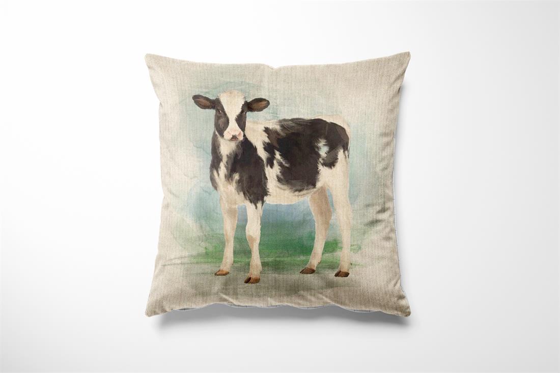 Natural Digital Print Linen Cow Panel