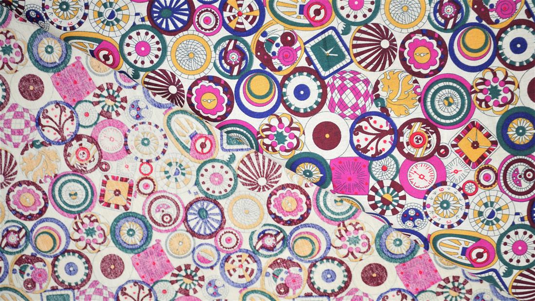 Claret Printed Cotton Fabrics